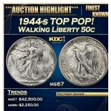 1944-s Walking Liberty Half Dollar TOP POP! 50c ms