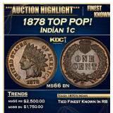 1878 Indian Cent TOP POP! 1c ms66 bn SEGS