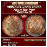 1885-o Morgan Dollar Rainbow Toned Near Top Pop $1