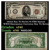 1934A $5 FRN Hawaii WWII Emergency Currency Key To