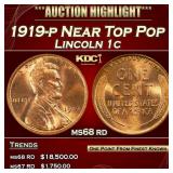 1919-p Lincoln Cent Near Top Pop 1c ms68 rd SEGS