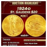1924-d Gold St. Gaudens Double Eagle $20 ms64+ SEG