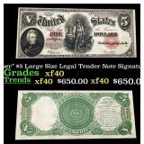 1907 $5 Large Size Legal Tender Note "WoodChopper"