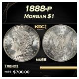 1888-p Morgan Dollar $1 Grades ms66