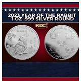 2023 Year of the Rabbit 1 oz .999 Silver Round Rou