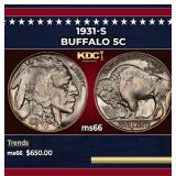 1931-s Buffalo Nickel 5c Grades ms66