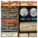 SEARS 20 Coin UNC Morgan Roll With CC End 1881 & C