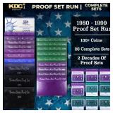 1980-1999 Proof Set Run 107 Coins 20 Complete Sets