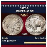1917-s Buffalo Nickel 5c ms63 USCG