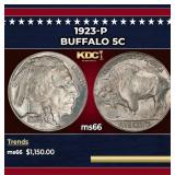 1923-p Buffalo Nickel 5c ms66 SEGS