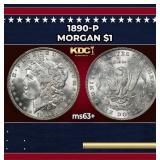 1890-p Morgan Dollar $1 Grades ms63+