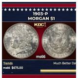 1903-p Morgan Dollar $1 Grades ms66