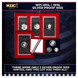 1971-1974 + 1976 Silver Proof Ikes Sets, 5 Sets, 7