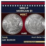 1892-p Morgan Dollar $1 ms65 SEGS