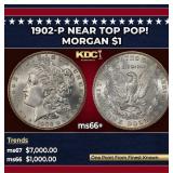 1902-p Morgan Dollar Near Top Pop! $1 ms66+ SEGS