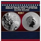 2019 Tuvalu $1 Captain America Marvel Series Coin