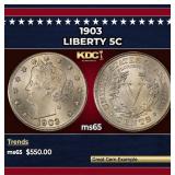 1903 Liberty Nickel 5c Grades ms65