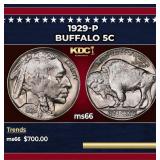 1929-p Buffalo Nickel 5c Grades ms66