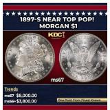 1897-s Morgan Dollar Near Top Pop! $1 ms67 SEGS