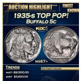 1935-s Buffalo Nickel TOP POP! 5c ms67+ SEGS