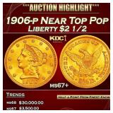 1906-p Gold Liberty Quarter Eagle Near Top Pop $2