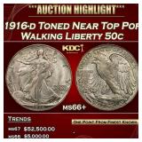 1916-d Walking Liberty Half Dollar Toned Near Top
