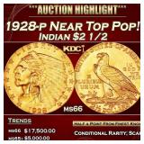 1928-p Gold Indian Quarter Eagle Near Top Pop! $2