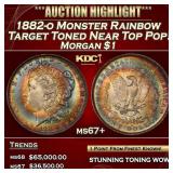 1882-o Morgan Dollar Monster Rainbow Target Toned