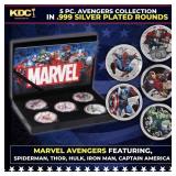 5 Coin Marvel Disney Avengers Silver Plated Round