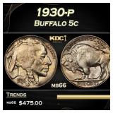 1930-p Buffalo Nickel 5c Grades ms66