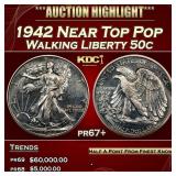 1942 Proof Walking Liberty Half Dollar Near Top Po