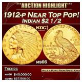 1912-p Gold Indian Quarter Eagle Near Top Pop! $2