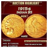 1915-s Gold Indian Half Eagle $5 ms62 USCG