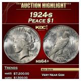 1924-s Peace Dollar $1 ms64+ SEGS