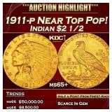 1911-p Gold Indian Quarter Eagle Near Top Pop! $2