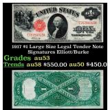 1917 $1 Large Size Legal Tender Note Grades Select