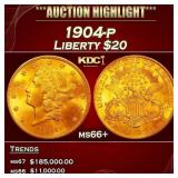 1904-p Gold Liberty Double Eagle $20 ms66+ SEGS