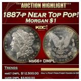 1887-p Morgan Dollar Near Top Pop! $1 ms66+ DMPL S