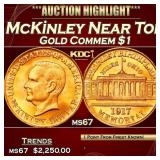 1917 McKinley Gold Commem Dollar Near Top Pop! 1 m