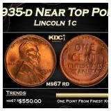 1935-d Lincoln Cent Near Top Pop 1c ms67 rd SEGS