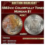 1883-cc Morgan Dollar Colorfully Toned $1 ms66+ SE