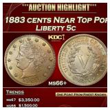 1883 cents Liberty Nickel Near Top Pop 5c ms66+ SE
