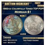 1882-cc Morgan Dollar Colorfully Toned TOP POP! $1