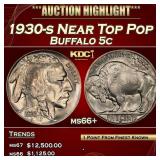 1930-s Buffalo Nickel Near Top Pop 5c ms66+ SEGS