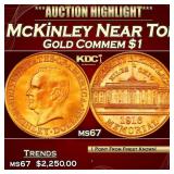 1916 McKinley Gold Commem Dollar Near Top Pop! 1 m