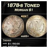 1878-s Morgan Dollar Toned $1 ms65+ SEGS