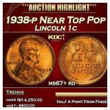 1938-p Lincoln Cent Near Top Pop 1c ms67+ rd SEGS