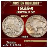 1928-s Buffalo Nickel 5c ms64 SEGS