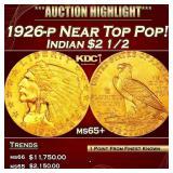 1926-p Gold Indian Quarter Eagle Near Top Pop! $2
