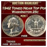 1942 Proof Washington Quarter Toned Near Top Pop 2